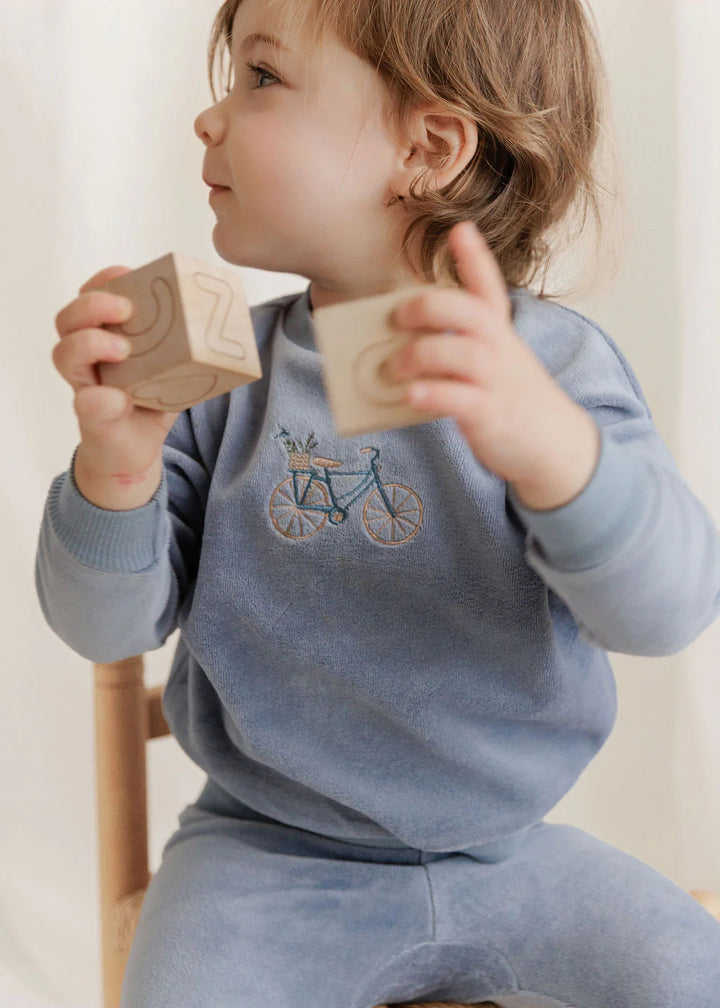Aurora Blue Velour Bicycle Tracksuit