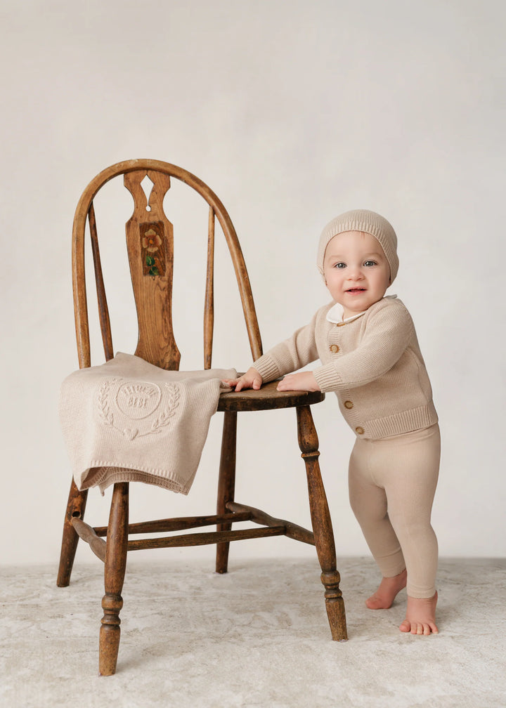 Peluche Taupe Embossed Knit Cardigan