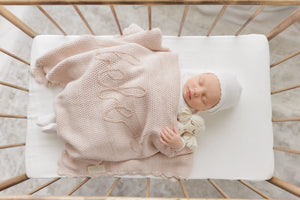 Peluche Melange Scalloped Ribbon Stitching Blanket