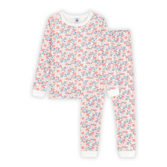 Petit Bateau - Girls Floral Print Slim-Fit Pajamas | Cotton Sleepwear
