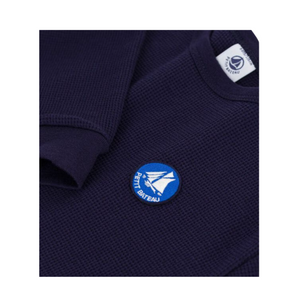 Kids Waffle-Knit Long-Sleeve Tee by Petit Bateau – Soft Cotton Top