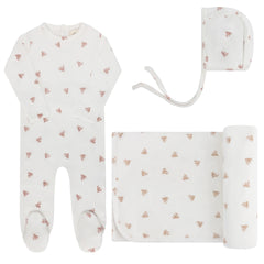 Ely's & Co Ivory Girls Velour Leaf Take Me Home Set