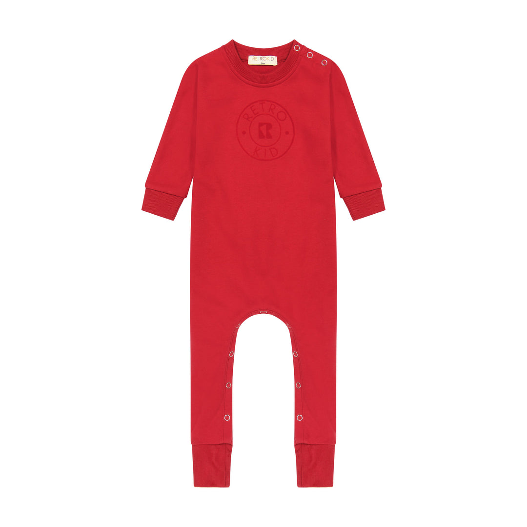 Retro Kid Scarlett Velour Stamped Romper