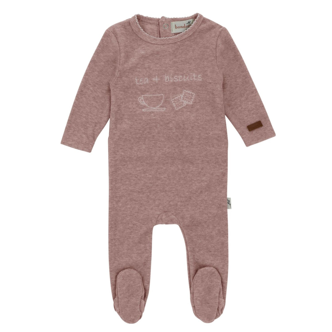 Bondoux Heather Pink Tea & Biscuit Footie