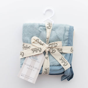 Calla & Friends - Washcloth Set: Powder Blue