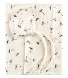 Bebe Beaute Cream Wildflower Muslin/Velour Swaddle