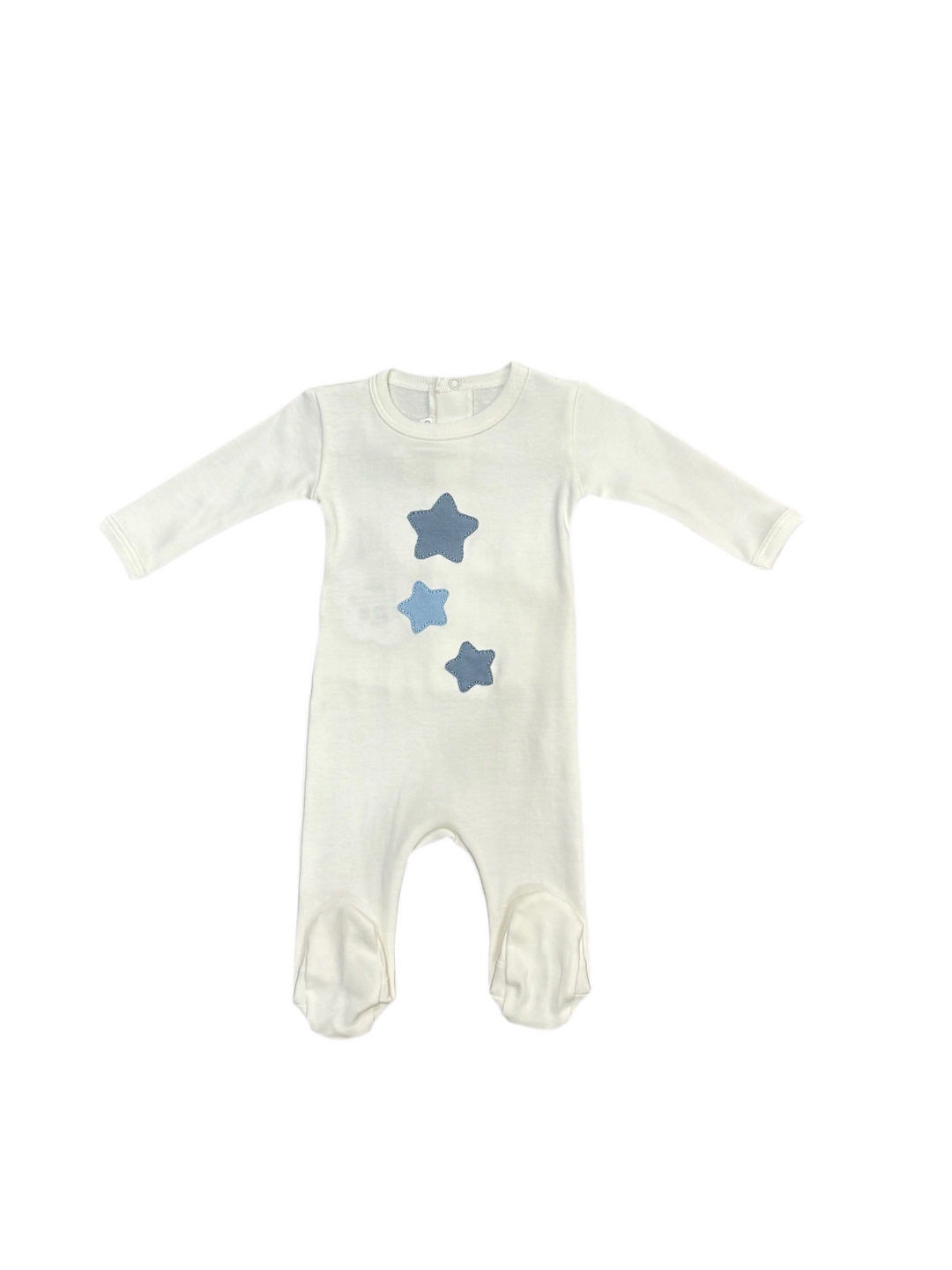 Cotton Pompom Ivory 3 Stars Footie
