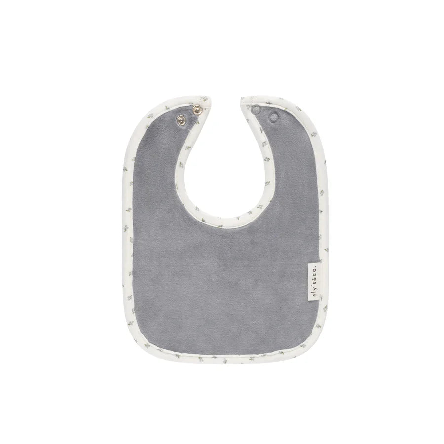 Ely's & Co Blue Tiny Flower Velour Bib