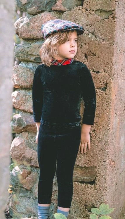 Mini Nod Boy Velvet Set Black/Red