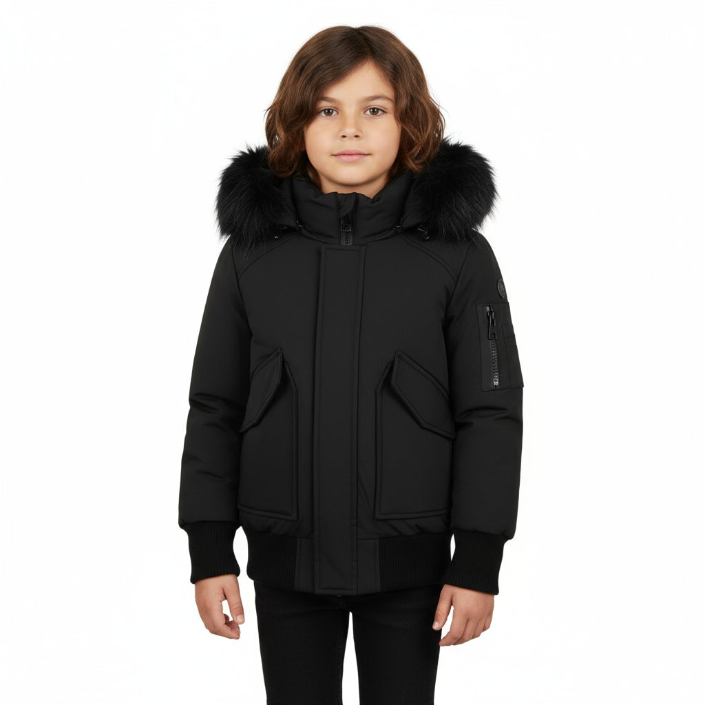 Pramie Boys Black Jacket | Sleek, Warm & Everyday Versatile