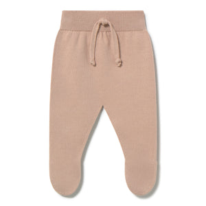 Li & Me knit baby footie in soft cotton, cozy newborn one piece sleeper for fall and winter