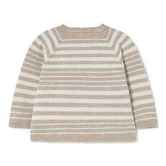 Li & Me striped knit baby kimono in soft cotton, cozy newborn wrap top for infants
