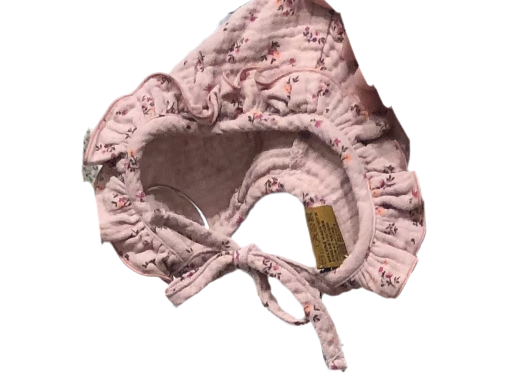 Hebe Pink Floral Print Muslin Hat