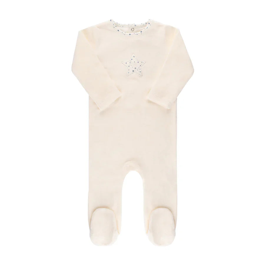 Ely's & Co Ivory Velour Star Footie