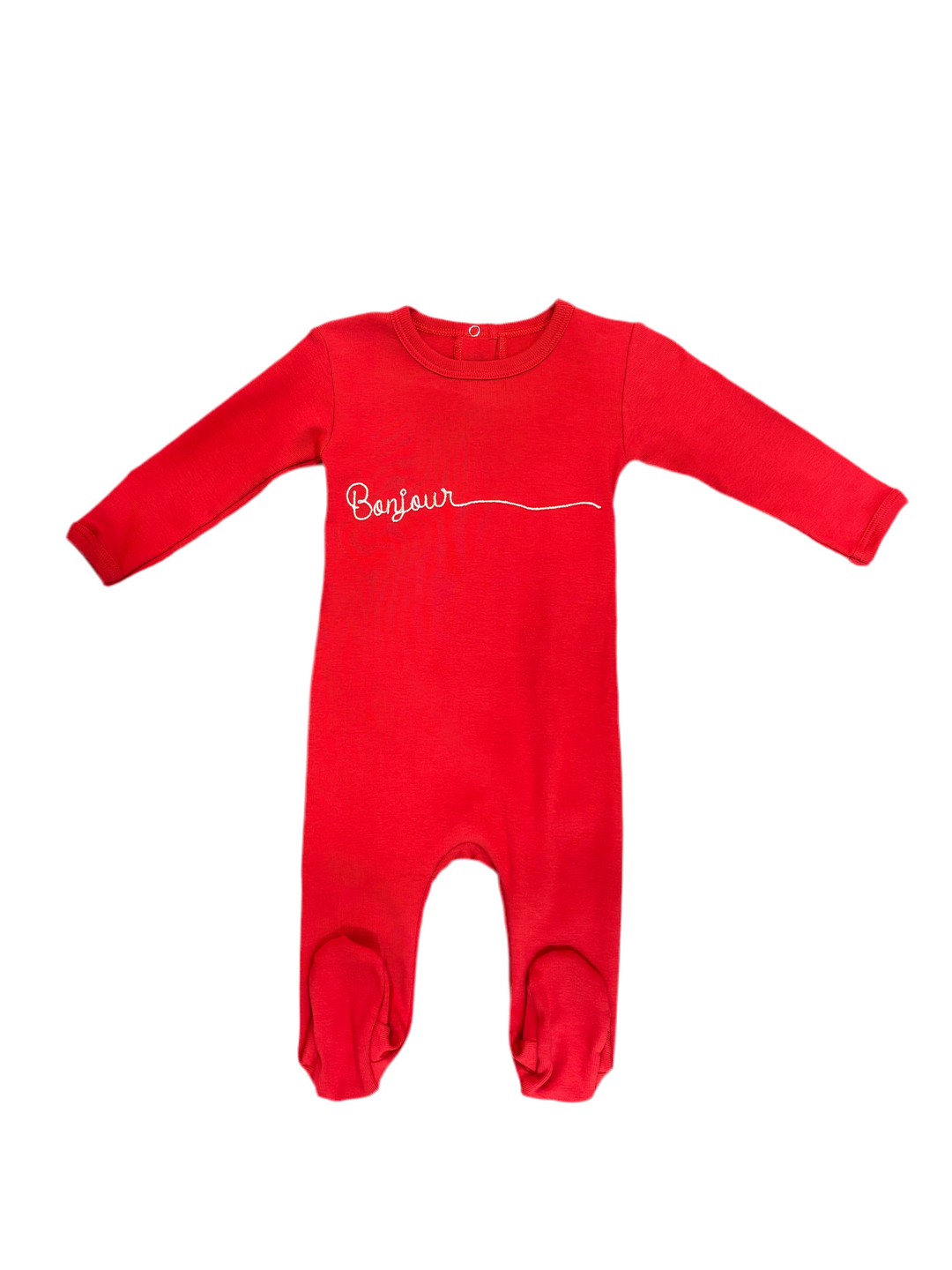 Cotton Pompom Red Bonjour Footie