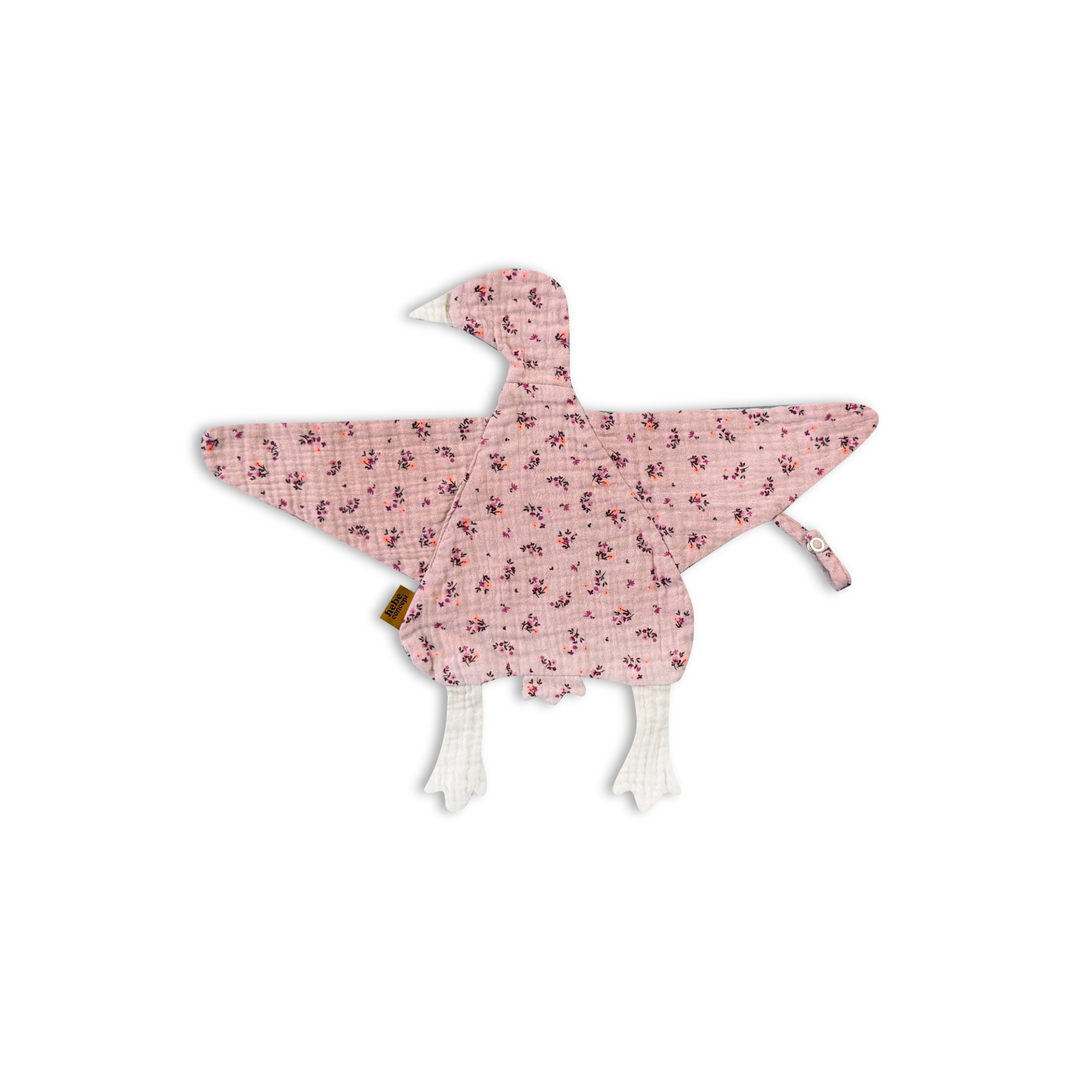 Hebe Pink Floral Muslin Cuddle Cloth Lovey