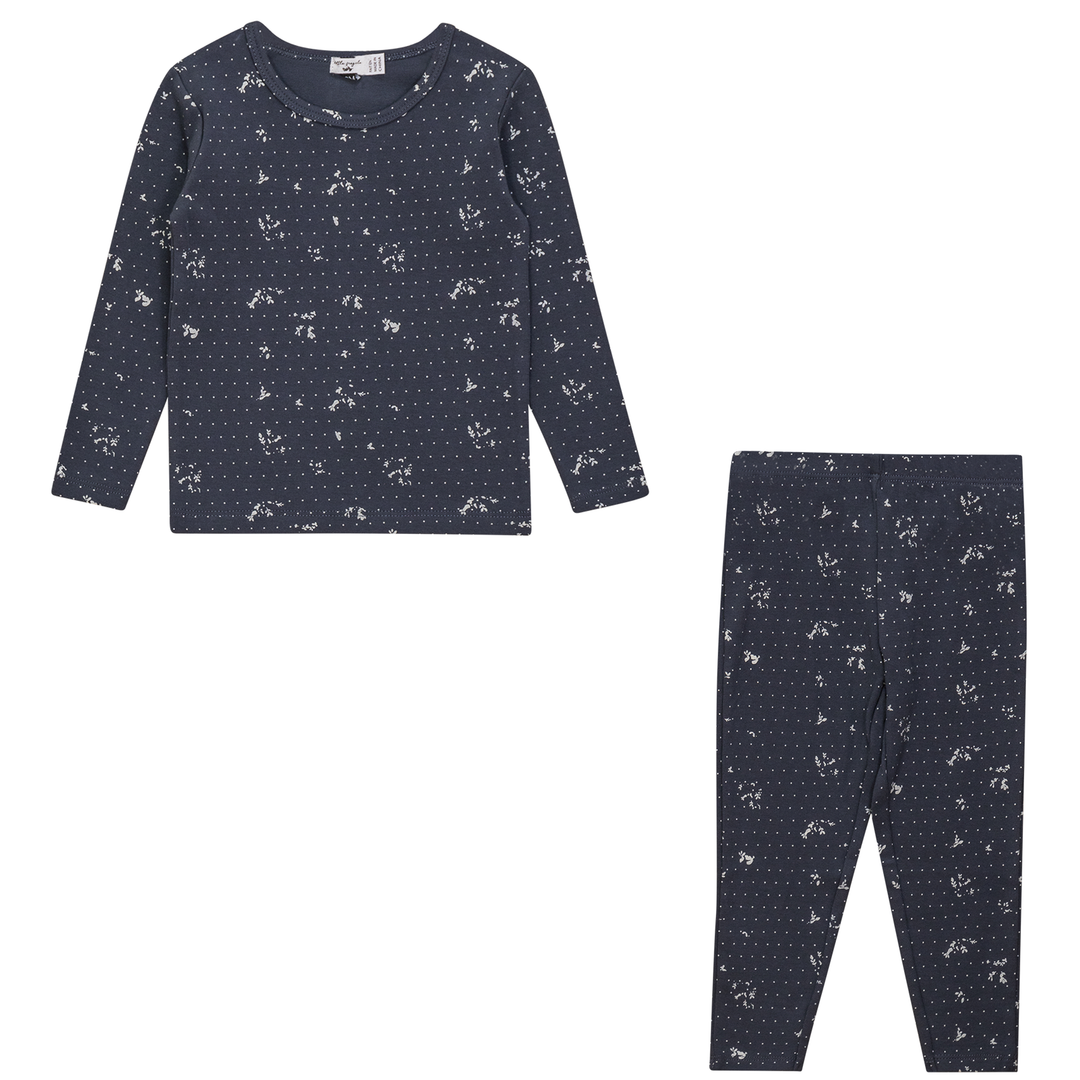 Little Fragile Light Ink Print Fine Rib 2 Pc Lounge Set