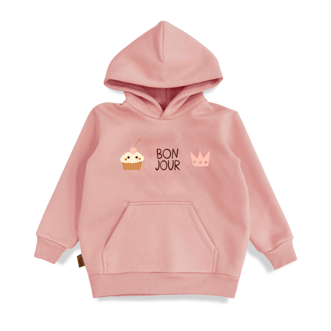 Hebe Pink Hoodie with Placement Print