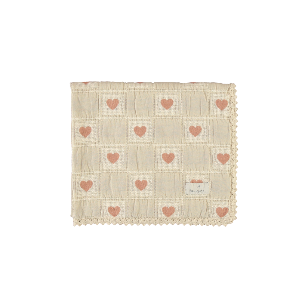 Bebe Organic Patchwork Heart Blanket