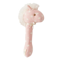 Alimrose Baby - Horse Stick Rattle Pink White Spot
