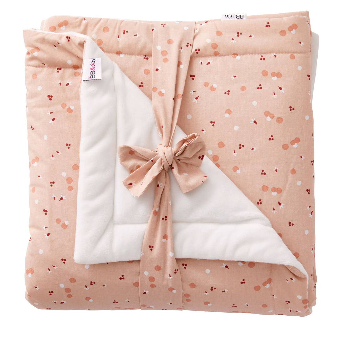 BB&Co -Luxury Blooming Day Blanket- White/nude & marsala