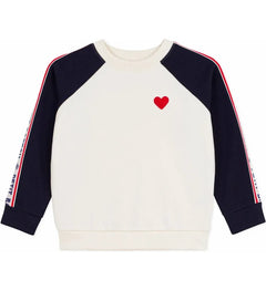 Petit Bateau - Girl Sweatshirt With Heart And Logo