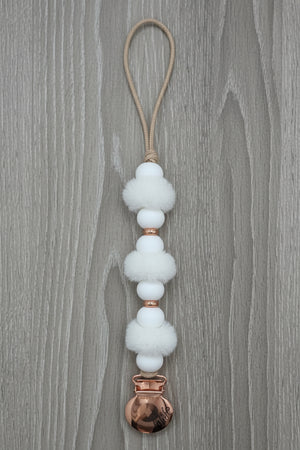 Crystal Dream Pom Pacifier Clip