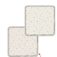 Two rectangular mats with floral pattern on a white background