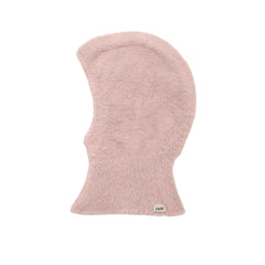 A flat-lay view of the 7AM Enfant fleece bonnet in powder pink.