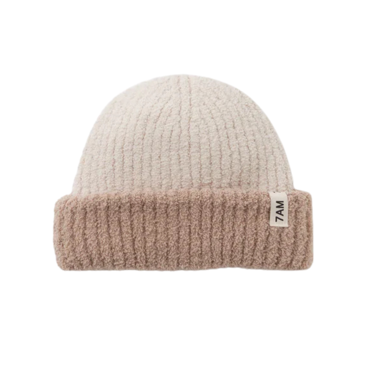 7 AM 2-Tone Fuzzy Ribbed Beanie