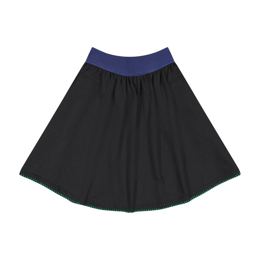 Retro Kid Black/Green Remy Sweatshirt Stitched Skirt