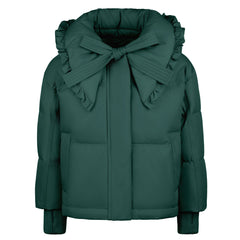 Pramie Girls Green Bow Collar Jacket – Luxury Designer Outerwear (Sizes 5–16)