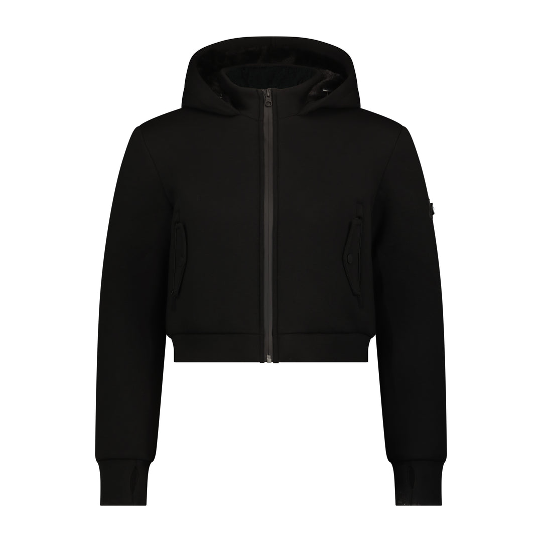 IBIS Girls Teen Black Hoodie – Scuba Fabric & Faux Fur Lined