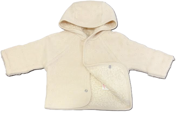 Bebe Organic Natural Heart Pointelle Jacket