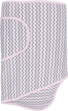 Miracle Blanket- The #1 Pediatrician-recommended Swaddle - Chevrons with Pink Trim Miracle Blanket