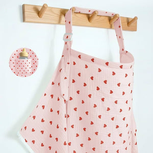 Hearts Muslin Nursing Cover