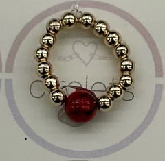 Circlets Gold Bead Stretch Ring