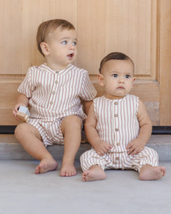 Quincy Mae - Jaxson Shirt + Woven Short Vintage Stripe Natural