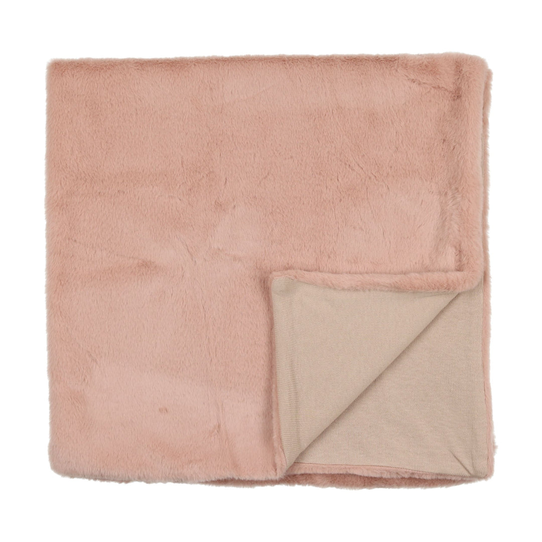 Mema Knits Pink Fur Marrow Edge Blanket