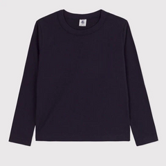 Petit Bateau Women’s Iconic Cotton Round Neck Long Sleeve T-Shirt (Black)