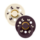 BIBS Colour Bow 2 Pack - Ivory/Plum