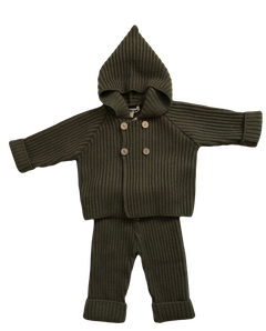 Hooded Double Breasted Sweater Set