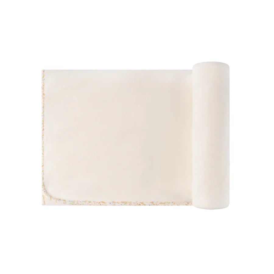Ely's & Co Ivory Velour Heart Blanket