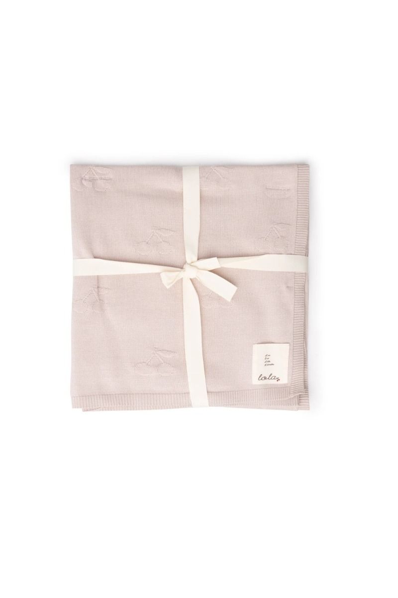 Lola Mauve Jersey Knit Cherries Blanket