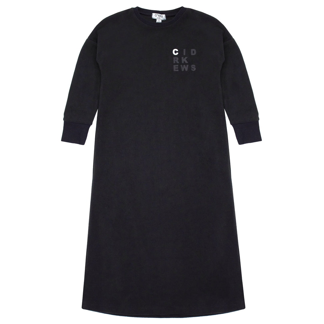 crew kids black fleece nightgown