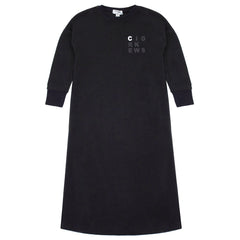 crew kids black fleece nightgown