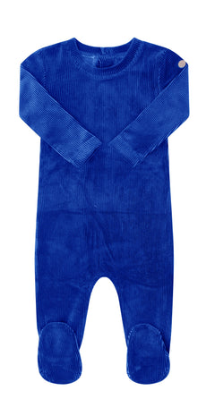 Crew Kids Blue Script Velour Footie