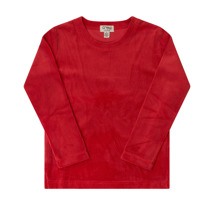 Crew Kids Red Script Velour Set