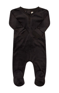 Crew Kids Black Velour Track Footie