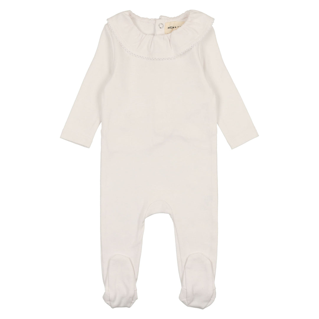 Mema Knits White Girls Base Footie